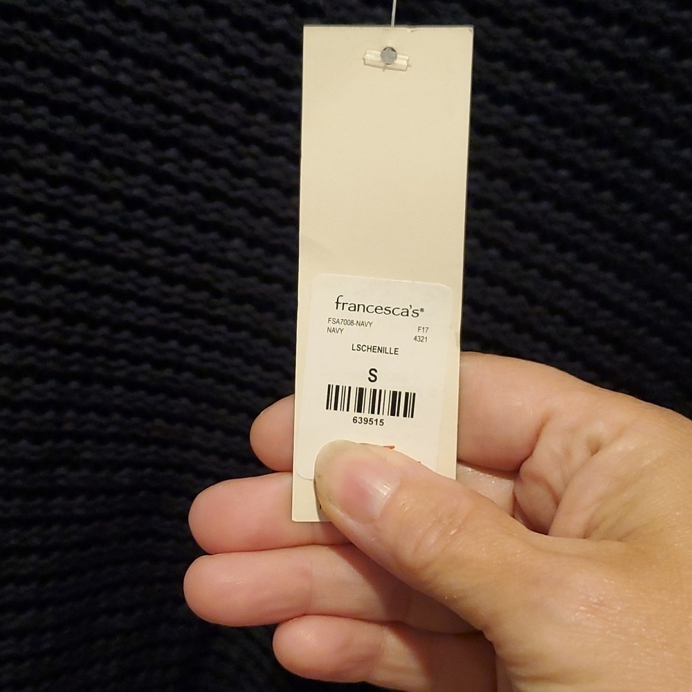 NWT Cold Shoulder Blue Sweater Size S - Picture 3 of 4